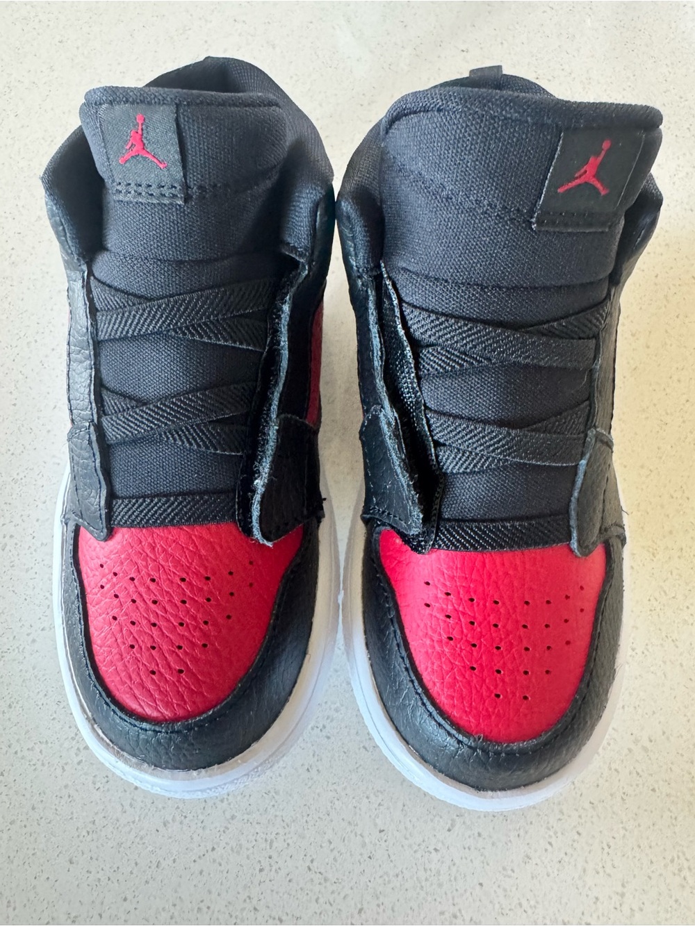 Jordan Black and Red High-Top Sneakers